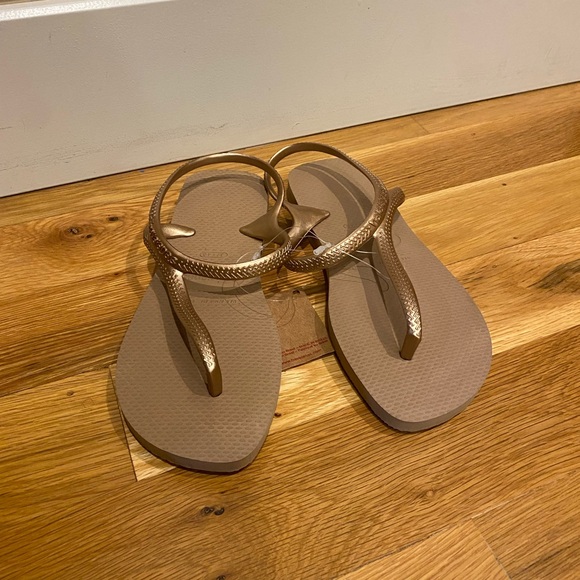 Gold flip flop Havaianas - Picture 1 of 4